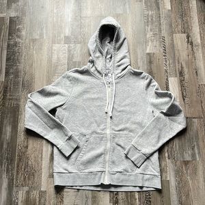 Light Grey [Gray] Zip Up Hoodie Sweatshirt Women’s Basic Jacket